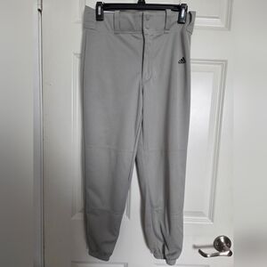 Adidas Gray Youth Baseball pants Elastic Cuffs